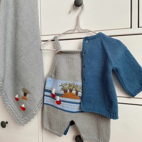 Resim Elörgüsü Gemi Bebek Seti - Hırka 