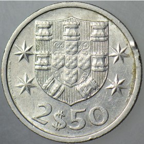 Resim Portekiz 2,5 Eskudo 1985 Yelkenli - Gemi - Denizcilik Temalı. 42638982 
