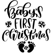 Resim Kıvırcıkyoga Babys First Christmas 3 Sticker Oto Motor Laptop Duvar Folyo Sticker 15x16 Cm 