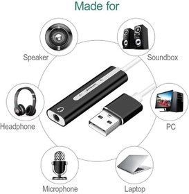 Resim 7.1 Usb Harici Stereo Ses Kartı 3.5mm Çevirici Dönüştürücü Ses Kartı 5072 