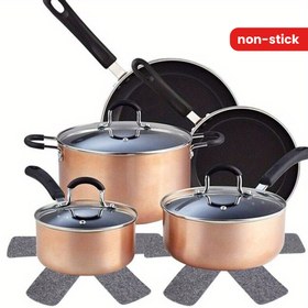 Resim 3 Adet Yapışmaz, Çizilmeye Karşı Koruyucu Mat Seti, Tencereler, Tavalar ve Pişirme Eşyaları İçin Tasarlanmış. 