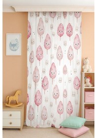 Resim Pamuk Şeker Rüyası Tatlı Temalı Çift Kanatlı Çocuk Odası Perdesi 