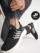 Resim Muggo Montag Garantili Günlük Ortopedik Kaymaz Taban Bağcıklı Çizgili Erkek Sneaker Spor Ayakkabı 