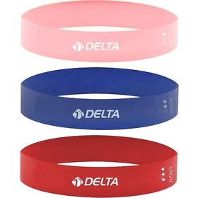 Resim Delta Latex 3'lü Aerobik Pilates Direnç Egzersiz Bandı Squat Çalışma Lastiği (Uç Kısmı Kapalı) 