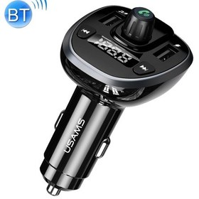 Resim Usams Us-cc115 C21 Çift Usb 3.4a Dijital Ekran Kablosuz Fm Araç Şarj Cihazı Siyah 