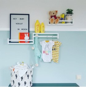 Resim EMTA 3 Lü 50 Cm Beyaz Ahşap Raf Montessori Kitaplık Ters Düz Model 