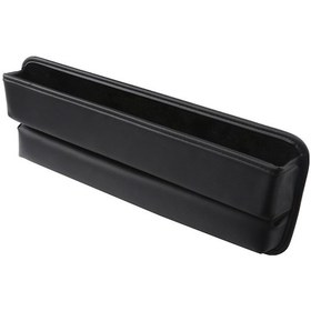 Resim Aubyhe Oto Koltuk Aralığı Dolgu Depolama Kutusu - Deri Araç Çekirdek Depolama Organizörü Siyah 33x12.5cm 