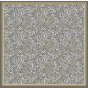 Resim Saf İpek Eşarp 4101d Twill İpek - 90 X 90 / Gri Gri 