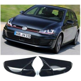 Resim Volkswagen Golf 7 Araca Özel Batman Yarasa Ayna Kapağı Pianoblack 