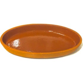 Resim Topraktan Çömlek-Oval Orta Boy Sırlı Balık Köfte Helva Tavası/güveci-24 cm 