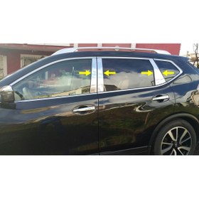 Resim Titiz Krom Aksesuar Nissan Qashqai 2014-2017 Krom Kapı Direk Aksesuarı 8 Parça 
