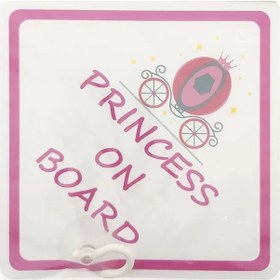 Resim Arabada Prenses Var Vantuzlu Sticker, Pembe 