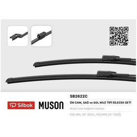 Resim Sılbak Sb2622c Sılecek Supurgesı 650 / 550mm Muz Tıp Boxer 07 / 06 Ducato 07 / 06 