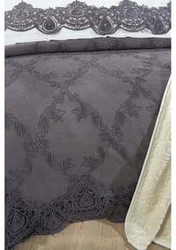 Resim Çeyiz Diyarı Sahra 10 Parça Battaniyeli Çeyiz Seti Antrasit Antrasit 