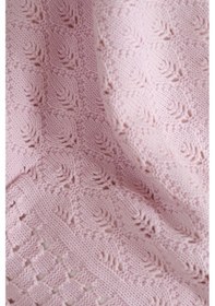 Resim Toffy Toz Pembe Damalı Örgü Bebek Battaniyesi 100x100 Pembe 