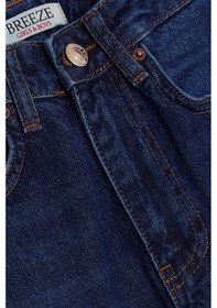 Resim Breeze Kız Çocuk Jean Pantolon Cepli Düğmeli 9-14 Yaş, Koyu Mavi KOYU MAVİ 