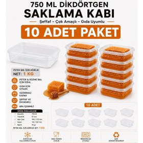 Resim Aksaray Arıcılık Bal Saklama Kapı Dikdörtgen - 750 ml (Petek Bal Için 1 Kg) 