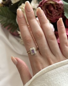 Resim Mor Baget Taş Yüzük 