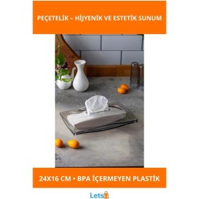 Resim Modern Şeffaf Peçetelik 24x16 Cm Kaliteli Plastik 1 Adet 