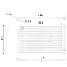 Resim KNECHT AC344000S Klima Radyatörü (578×407×17) E60 E61 E63 E64 N43 B20 A (Eno:8Fc351301324) 