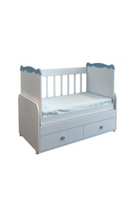 Resim Patiko Furniture Sahra 850 2 Çekmeceli Beşik (60X120) Mavi 