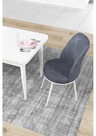 Resim Canisa Concept Nil Serisi 70x110 Sabit Mutfak Masası Takımı Beyaz Masa 2 Füme Sandalye Beyaz 