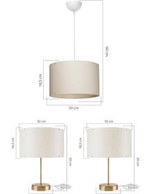 Resim Genel Markalar Ela Yatak Odası Set - Krem Sarkıt + 2 Gold Abajur 