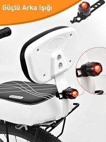 Resim Valkyrie Bisiklet Arka Koltuk Seti Sırt Destekli Sele Minderi Tutma Barı Ayak Pedalı Arka Işıklı 