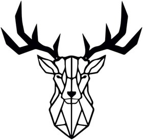 Resim NR Dizayn (295) Geyik Kafası Temalı Metal Tasarım Tablo 49 X 24 