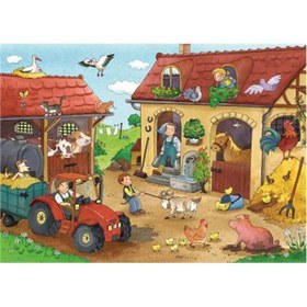 Resim Ravensburger 2x12 Parça Puzzle Çiftlikte Çalışmak 075607 
