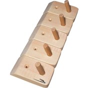 Resim Barış Dizayn Doğal Ahşap Tekli Mini Askılık Çok Amaçlı Dolap Duvar Askısı (5li Set) 