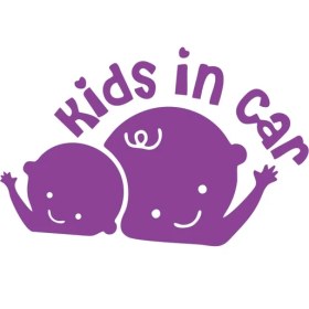 Resim Kids In Car Araba Sticker 17X17 cm Mor 