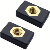 Resim 2 adet Ağır Hizmet Copper Kayak ve Tekne Kaydırmalı Çekme Nuts'ü - Güvenli Balıkçılık Çubuğu Tutucu Tabanı, Siyah Bitirme, 3.8"x2.8"x1.6", Dayanıklı ve Korozyon Dirençli, Tekne ve Balıkçılık Ekipmanları Kurulumu için Mükemmel, Balıkçılık Çubuğu Tutucu | Şık Siyah Bitirme | Korozyon Dirençli Çekme Nuts'ü 