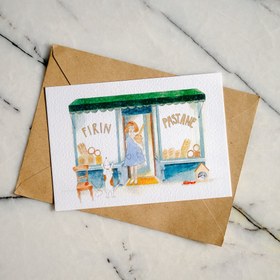 Resim Mahalle Kartpostalları - A6 / Tek Kartpostal Fırın 