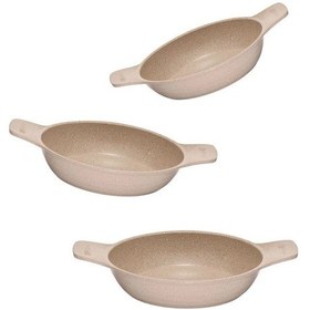 Resim Thermoad 3'lü 18-20-22 Cm Güveç Sahan Set Kapaksız -vizon Vizon 