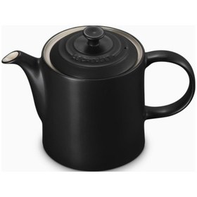 Resim Le Creuset 4 Fincan Kapasite Şık Tasarım Büyük Seramik Demlik Mat Siyah 