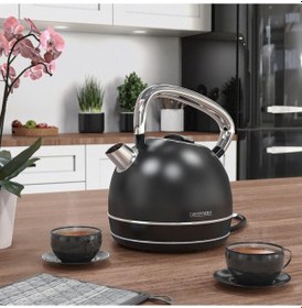 Resim Arendo Retro Su Isıtıcısı 1.7l, 2200w, Kireç Filtresi, Paslanmaz Çelik, Otomatik Kapanma Su Isıtıcılar Siyah 
