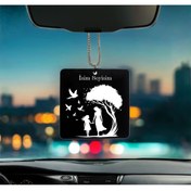 Resim Melek Pazarı Anne ve Kız Desenli Kişiye Özel İsimli Pleksi Dikiz Ayna Süsü 