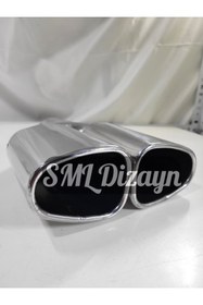 Resim Peugeot 207 RC Tampon Uyumlu 100 mm Çiftli Oval Krom Kaplama Egzoz Ucu - Universal 