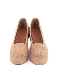 Resim Star Tombis Hasır Hasır Platformlu Keten Dolgu Topuk Pl1000-1073 