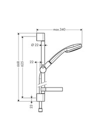 Resim Hansgrohe Croma 100 Dus Setı Varıo 65 Cm Dus Barı Ve Sabunluk Ile Diğer 