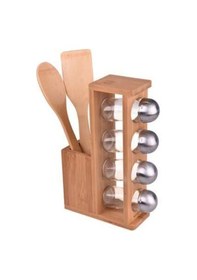 Resim Bambum Sital Kaşıklıklı 4Lü Baharatlık Kahverengi 