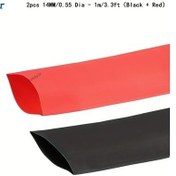 Resim Gaojunshop01 Gudyir 14mm Isı Büzüşen Tüp 2 Paket Siyah Kırmızı 1m Kablo Koruması 