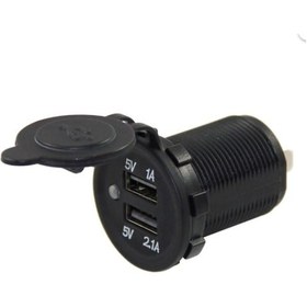 Resim Usb Şarj Soketi Unıversal Hızlı Şarj Çift Usb 5V 2.1 A 8V-32V -- 