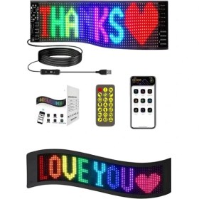 Resim Matrix LED Cama Yapışan Telefon Kontrollü Panel Dijital Ekran Kumandalı 