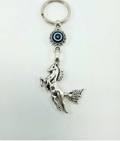 Resim Nazar Boncuğu Anahtarlık Metal At Figürü Hediyelik Aksesuar 