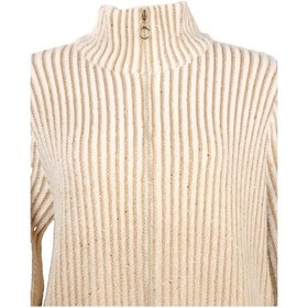 Resim Vedi-bb Oversize Yüksek Yakalı Balon Kol Kadın Ceket - Minimalist Tarz Camel 
