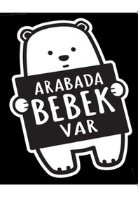 Resim Arabada Bebek Var Ayıcık Sticker-miyrem Oto-motor-laptop-duvar-dekor 20 X 30 Cm 