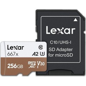 Resim Lexar 256 GB 667X Microsdxc Hafıza Kartı + SD Adaptör 