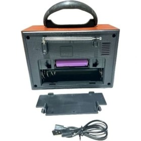 Resim Nostaljik Ledli Bluetooth USB Sd Radyo Mp3 Müzik Kutusu Bej 